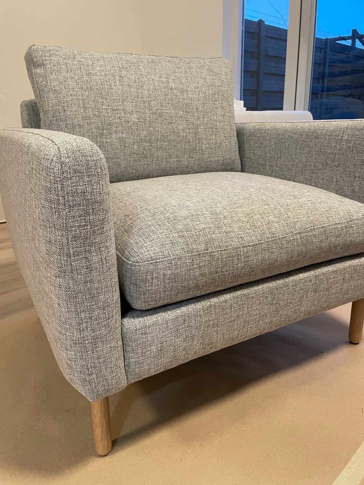 Bolia Scandinavia Fauteuil - Lichtgrijs, Geolied Eikenhout, Ophalen of Verzenden, Nieuw, Hout, 75 tot 100 cm