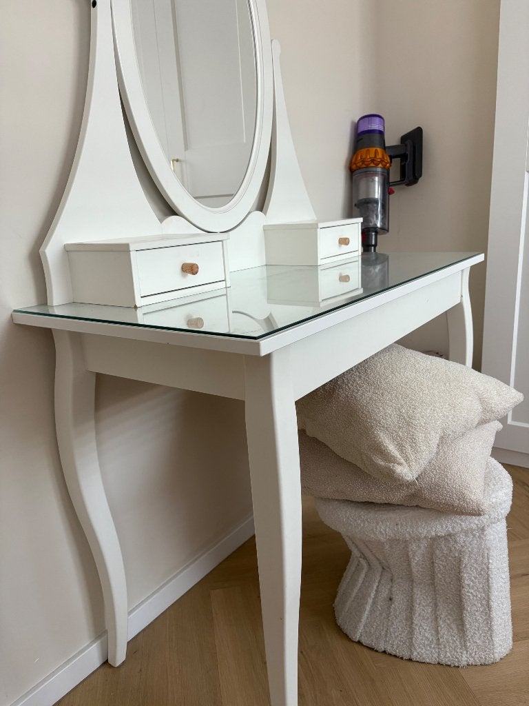Make-up tafel, Huis en Inrichting, Ophalen, Gebruikt, Wit makeup tafel/ kaptafel, 50 tot 100 cm