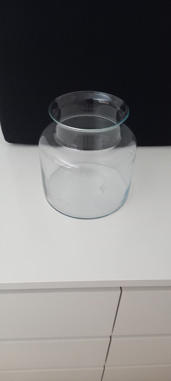 Glazen vaas/pot - Decoratief en veelzijdig, Ophalen of Verzenden, Zo goed als nieuw, Transparant, Glas