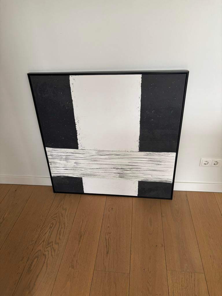 Nieuw Canvas Zwart Wit met Baklijst 100x100 cm, Ophalen