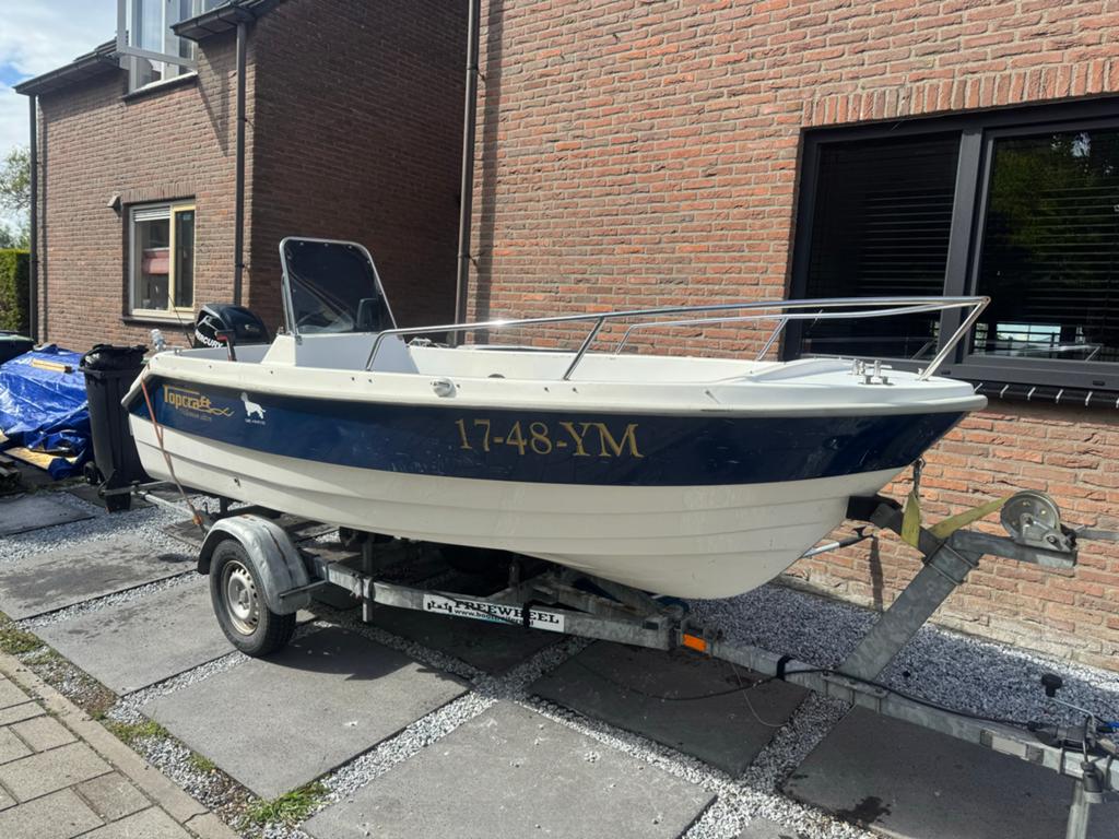 Topcraft 435 Millennium met 25 pk Mercury EFI, 10 tot 30 pk, Gebruikt, Ophalen of Verzenden, Viertaktmotor
