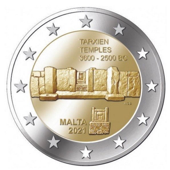 2 Euro Malta 2021 - Tarxien Tempels - UNC, Verzenden, Malta, 2 euro, Losse munt