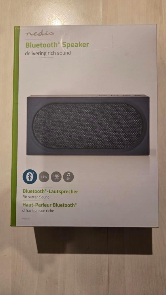 Nieuwe Nedis Bluetooth Speaker Blauw - 15W, 4 uur speeltijd, Overige merken, Overige typen, Nieuw, Ophalen of Verzenden