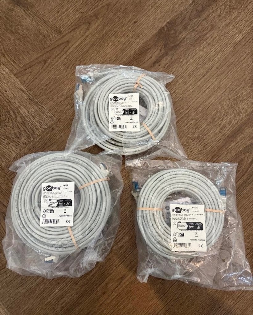 S/FTP Cat 6a - 15 & 20 meter - Grijs, Computers en Software, Pc- en Netwerkkabels, Ophalen, Nieuw