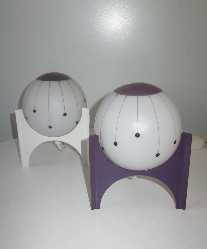 Vinage tripod globe tafellamp bedlamp; atomic bedside lamps, Ophalen of Verzenden, Gebruikt, Glas, Minder dan 50 cm