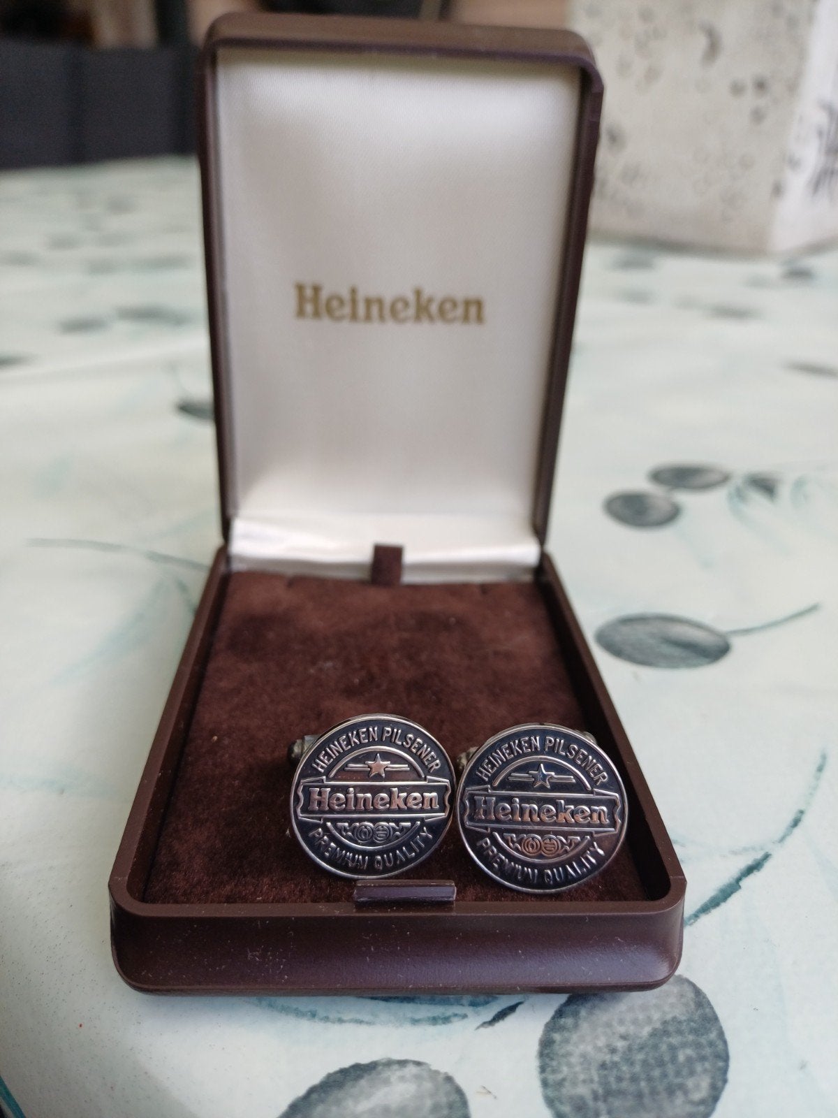 manchetknopen  Heineken  17mm zilver, Verzamelen, Ophalen, Heineken
