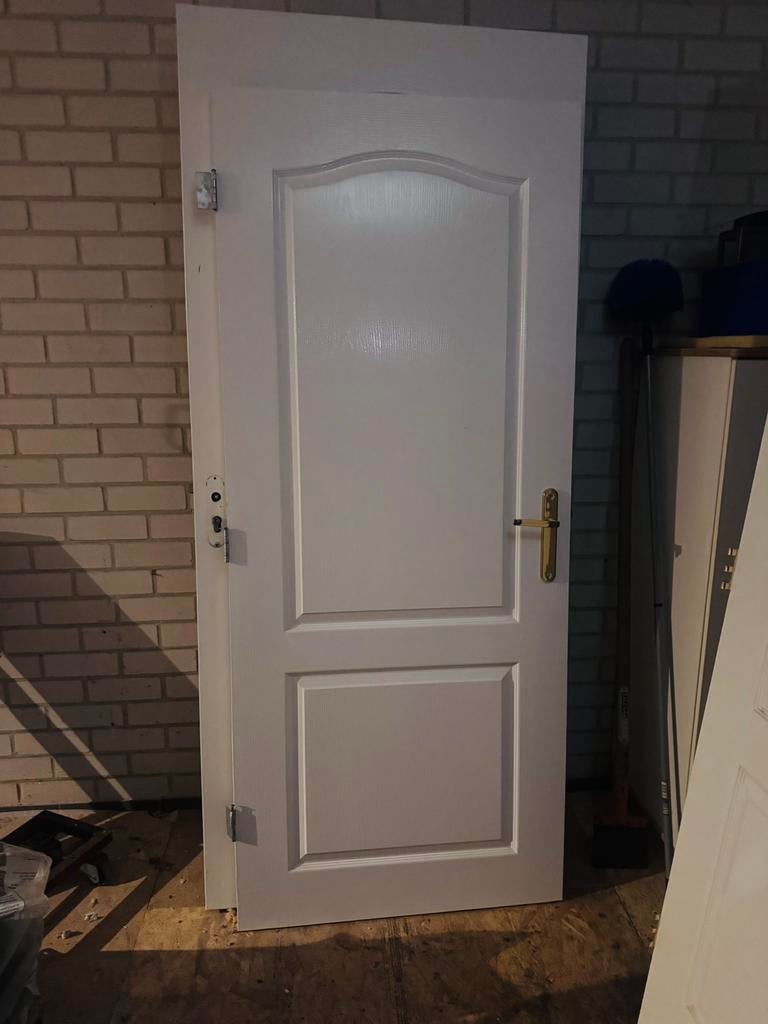 witte houten paneel binnendeur stomp linksdraaiend, Ophalen, 80 tot 100 cm, Binnendeur, Minder dan 200 cm