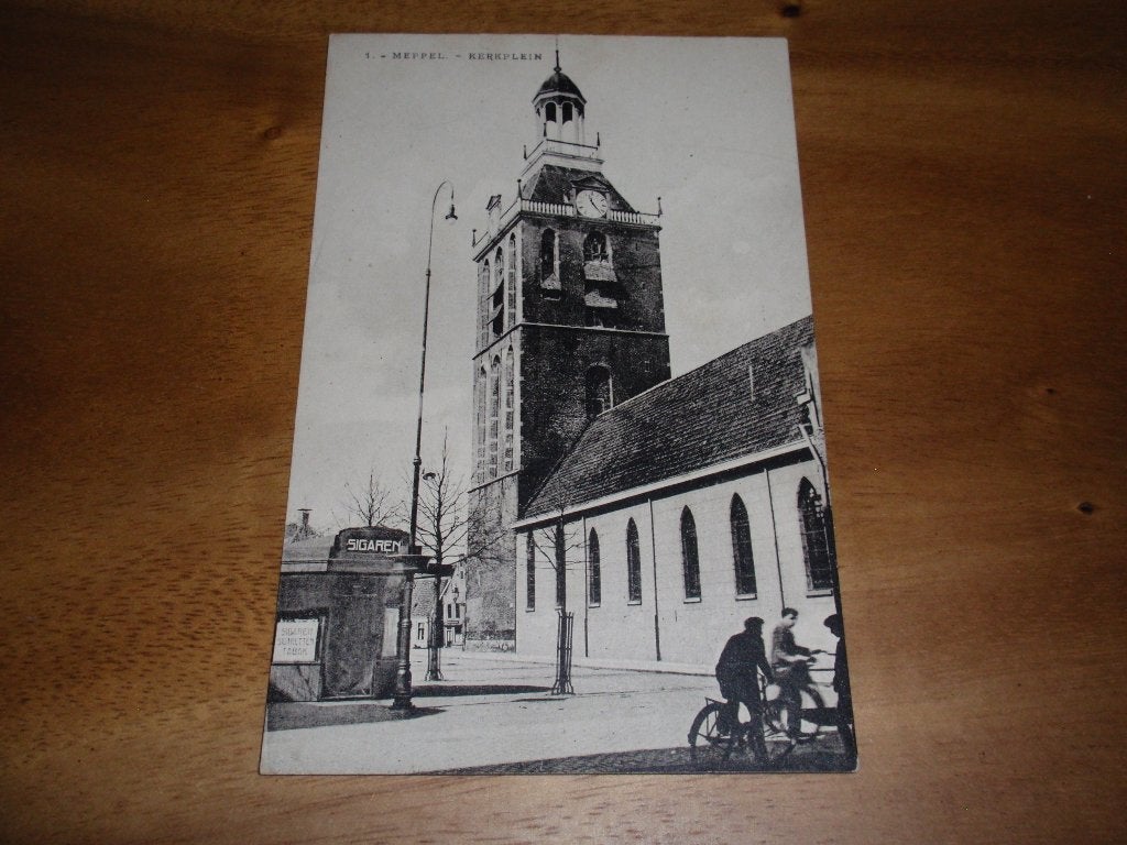 Meppel Kerkplein Kerk Kiosk Sigarenkiosk Rookwaren, Verzenden, Voor 1920, Ongelopen, Drenthe