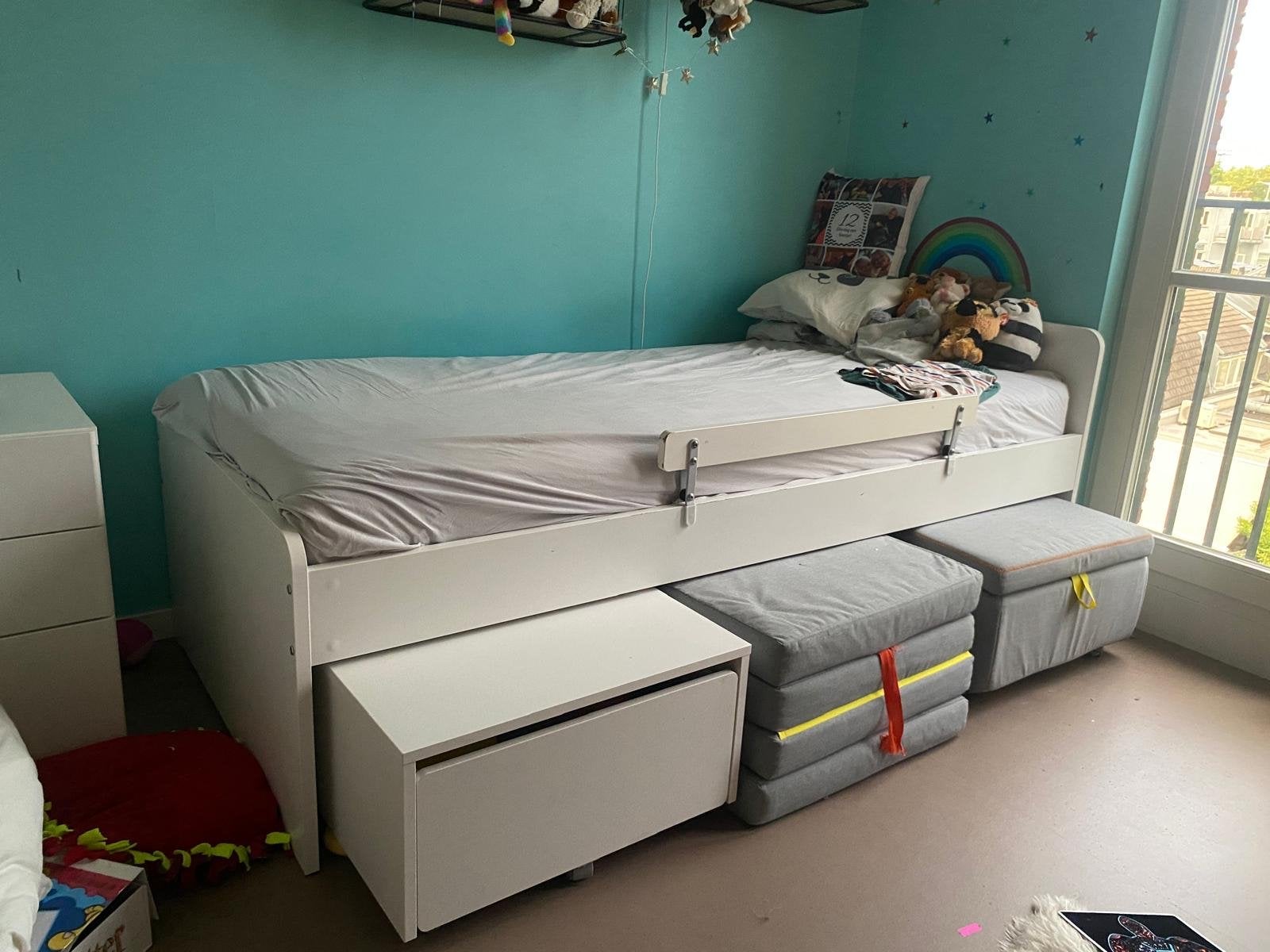 IKEA bed met lades en opbergruimte, Ophalen, Gebruikt, 90 cm, Eenpersoons