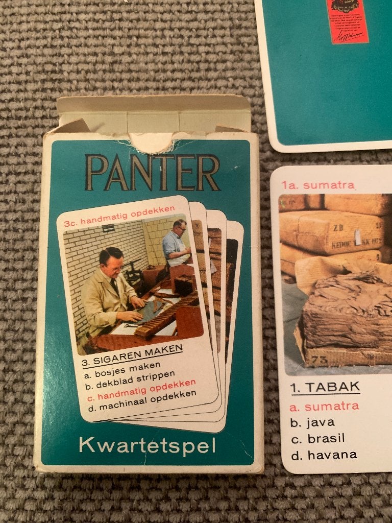 Panter sigaren Kwartetspel - Vintage kwartet tabak sigaar