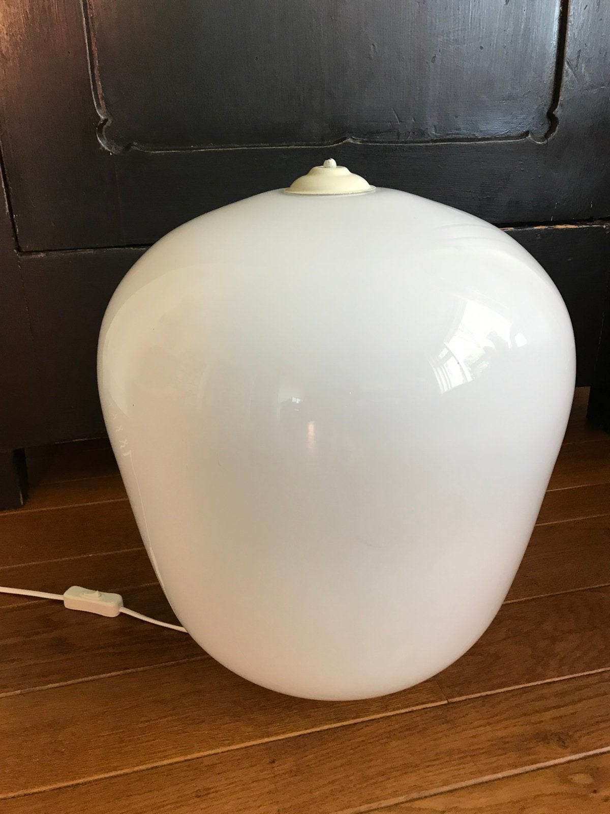 Grote glazen tafel/vloerlamp Ikea?, Ophalen, Gebruikt, Kunststof