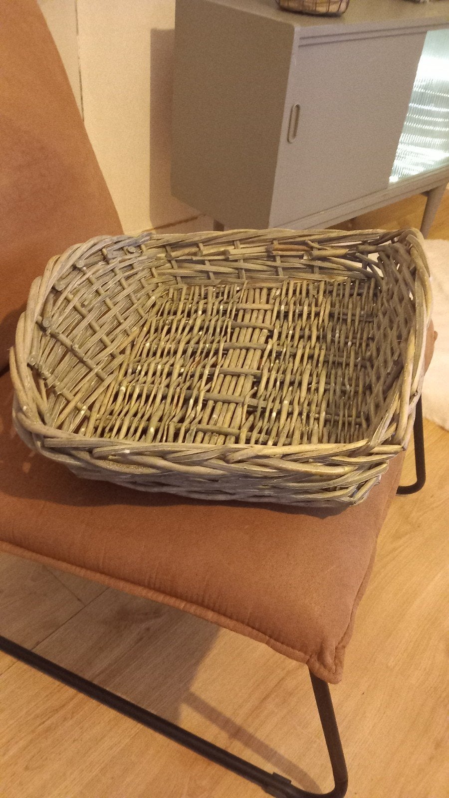 Rotan blad/mand, Ophalen, Gebruikt, Gevlochten, Mand