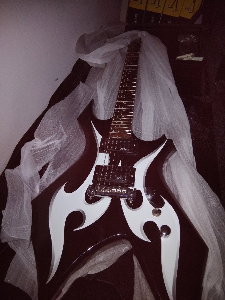 BC Rich Warlock Black Grey & Blue Metal Hardrock elec gitaar, Ophalen of Verzenden, Nieuw, Solid body, Overige merken