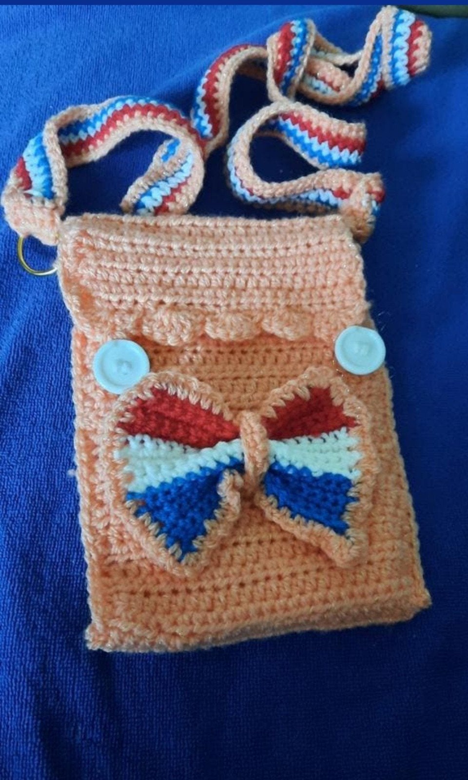 Gehaakte gevoerde cross body tasjes in rood, wit, blauw, Sieraden, Tassen en Uiterlijk, Tassen | Damestassen, Nieuw, Schoudertasje