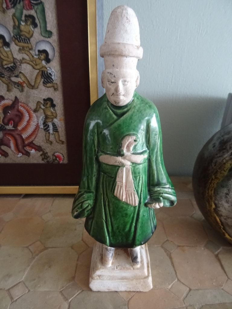 China zeldzaam beeld, mingqi, geglazuurd aardewerk, Antiek en Kunst, Kunst | Niet-Westerse kunst, Steen/keramiek, Verzenden, Handgemaakt