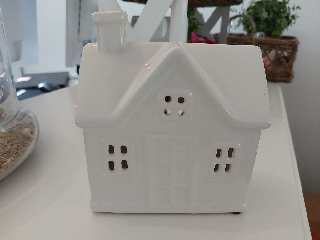 Huisje waxinelichthouder nieuw, Ophalen, Nieuw, Wit
