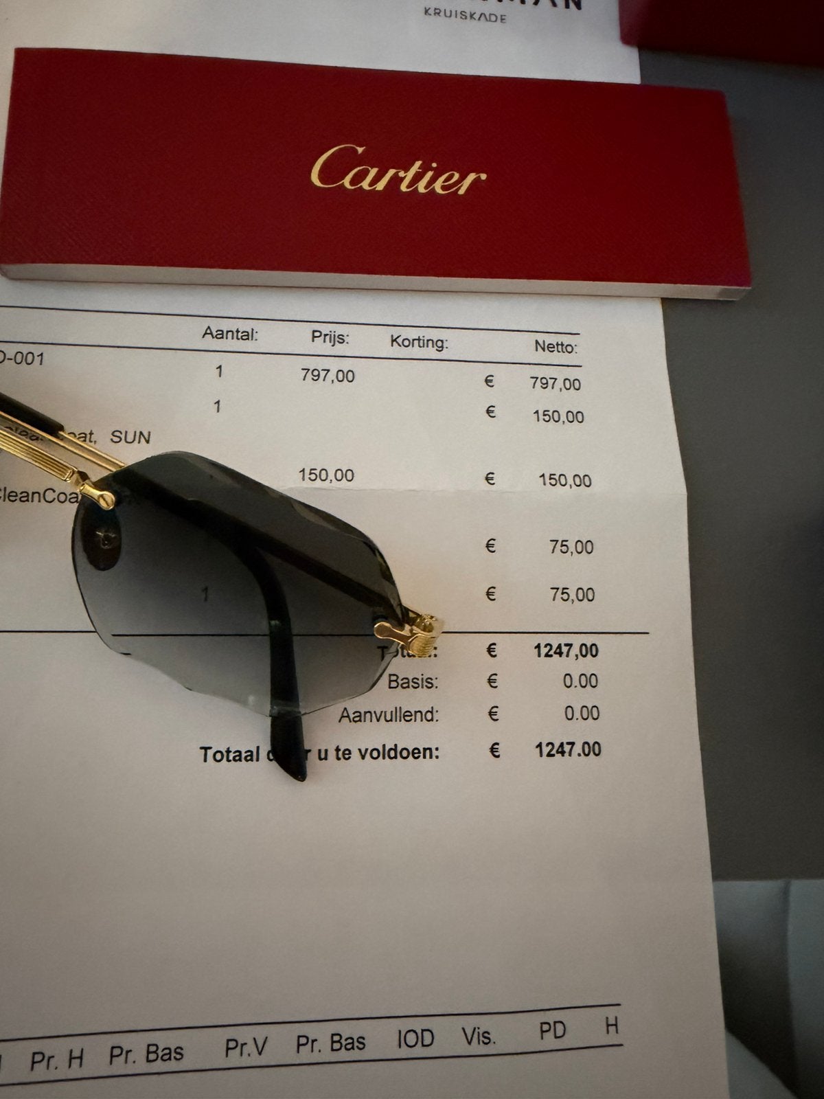 Cartier bril Goud CT0349O | Limited edition met factuur, Zonnebril, Overige kleuren, Zo goed als nieuw, Ophalen