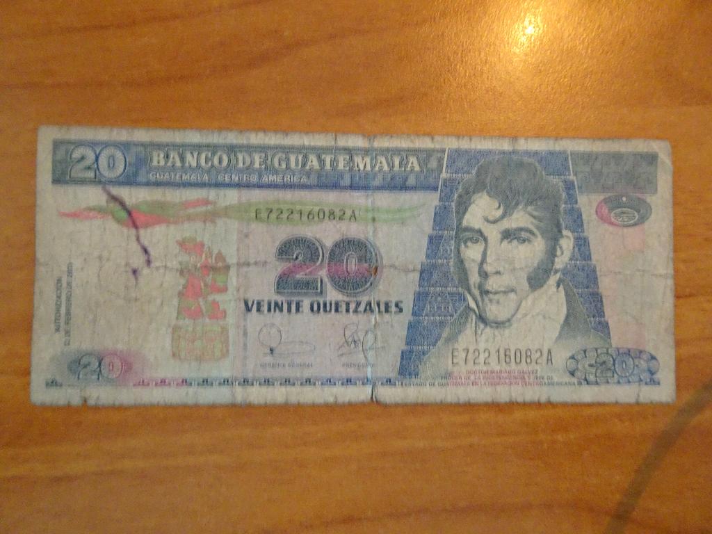 Bankbiljet Guatamala 20 Quetzales, Verzenden, Noord-Amerika, Los biljet