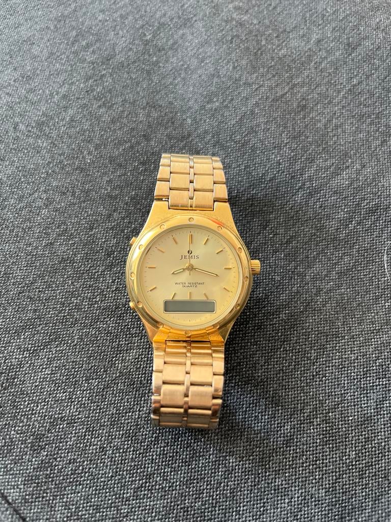 Jemis Gouden Horloge - Nieuwe Batterij Nodig, Overige merken, Gebruikt, Polshorloge, Ophalen of Verzenden