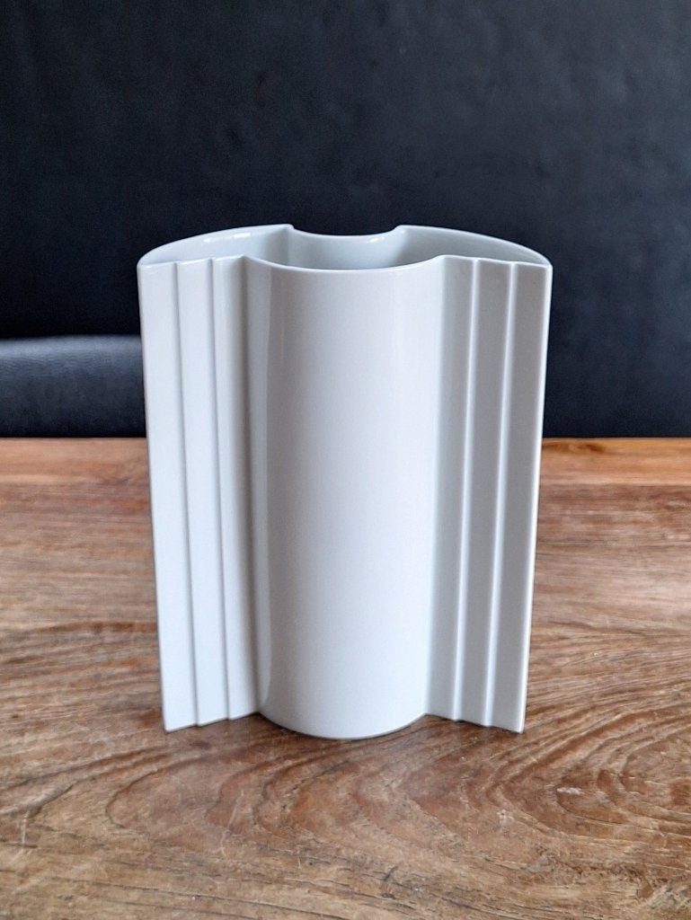 vintage artdeco design Hutschenreuther Maxim's de Paris vaas, Huis en Inrichting, Overige materialen, Gebruikt, 21 cm, Wit