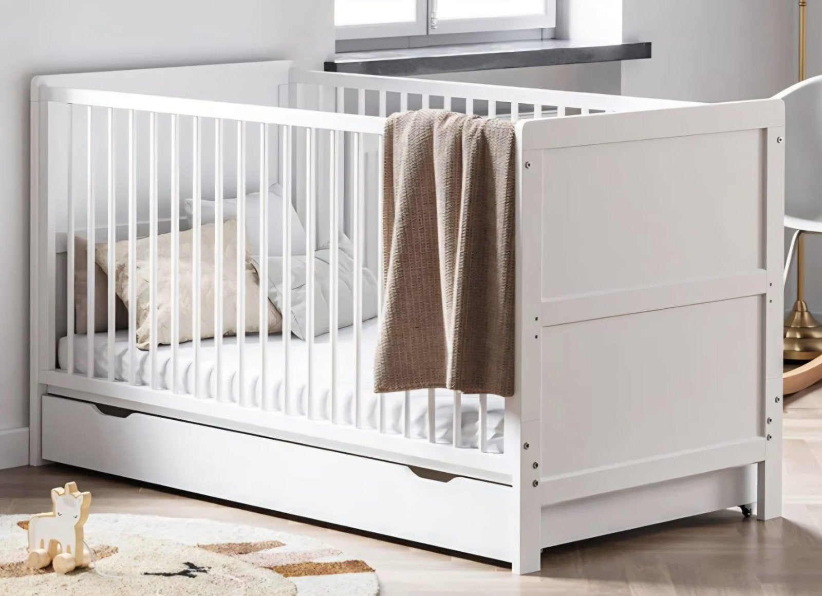 Petite Amelie doorgroei ledikant met lade en matras, 70 tot 85 cm, 140 tot 160 cm, Zo goed als nieuw, Ophalen