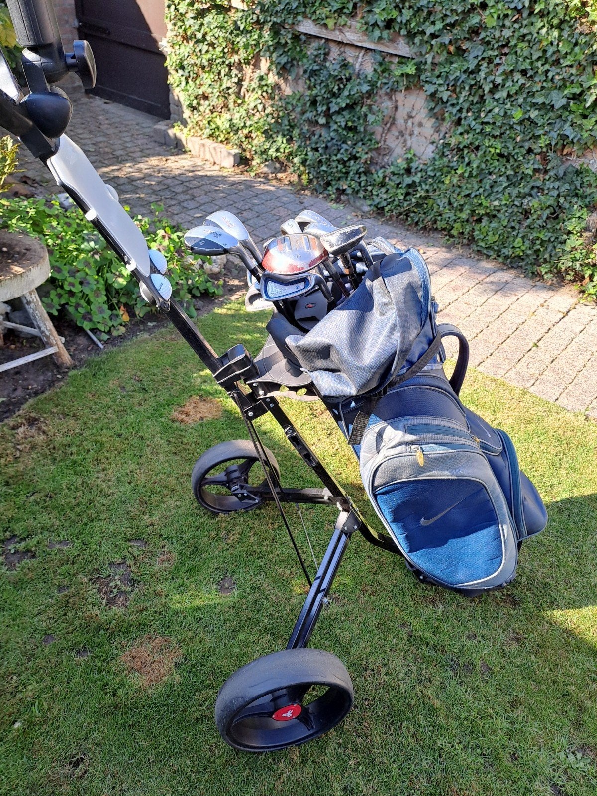Complete golfset met Nike tas en FastFold golftrolley, Ophalen of Verzenden