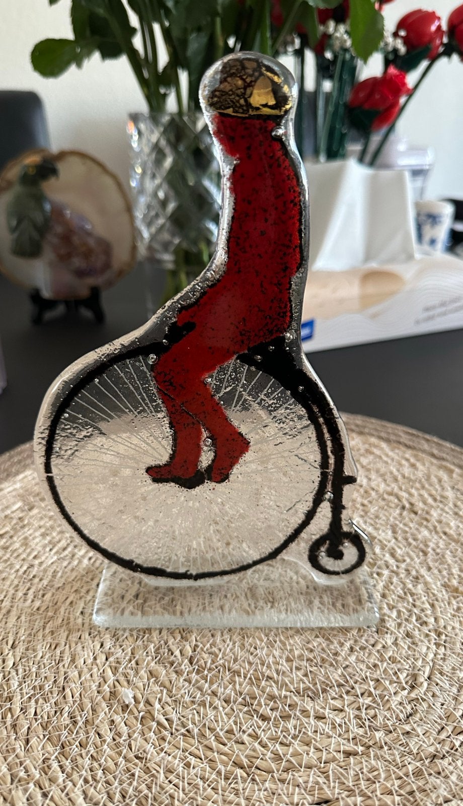 Handgemaakte glas-sculpturen “Old Bicycles” – Maciej Habrat, Glas, Ophalen of Verzenden, Beeld, Europa