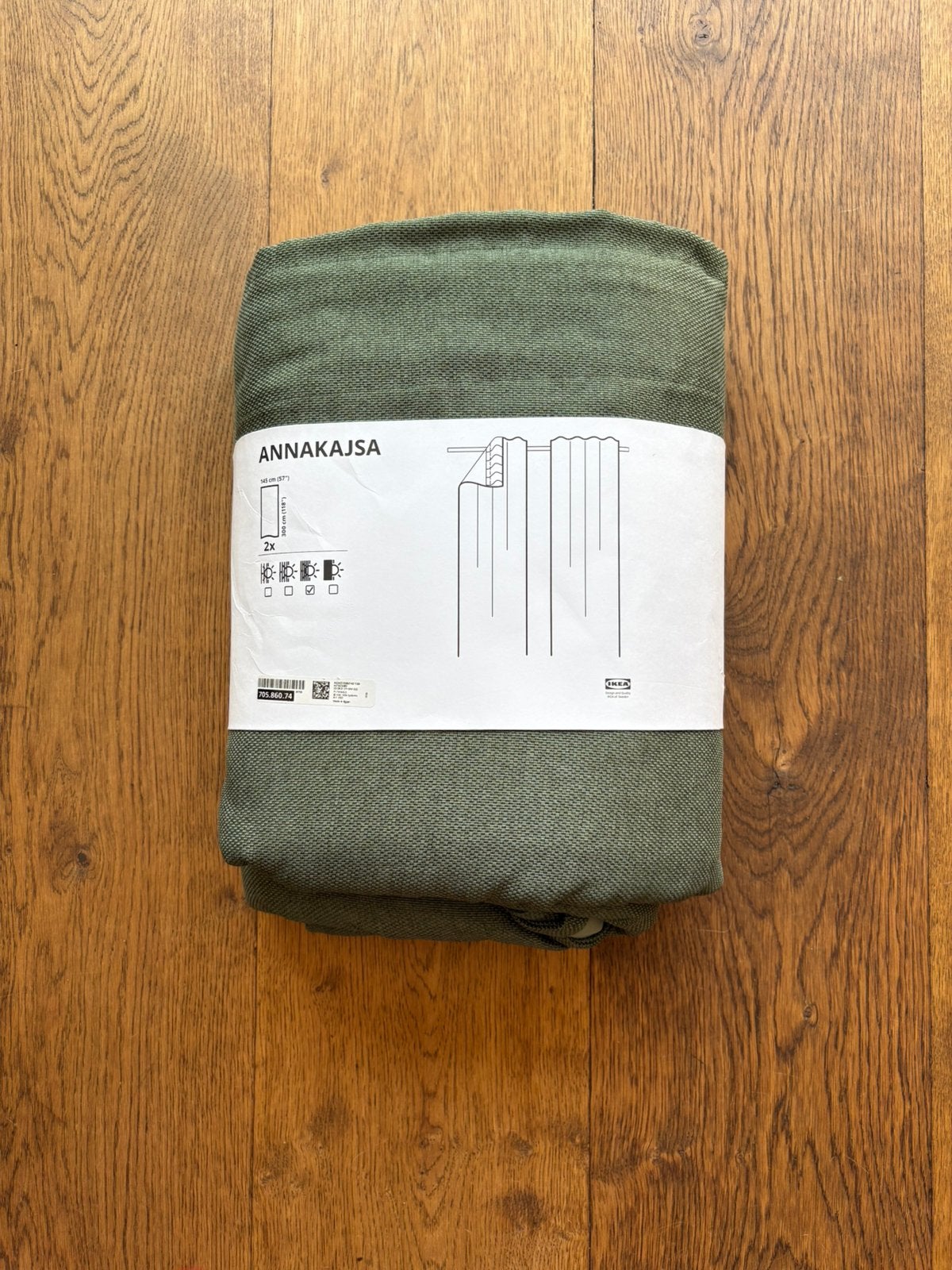IKEA ANNAKAJSA Gordijnen Donkergroen 145x300 cm Nieuwstaat, Ophalen of Verzenden, Nieuw