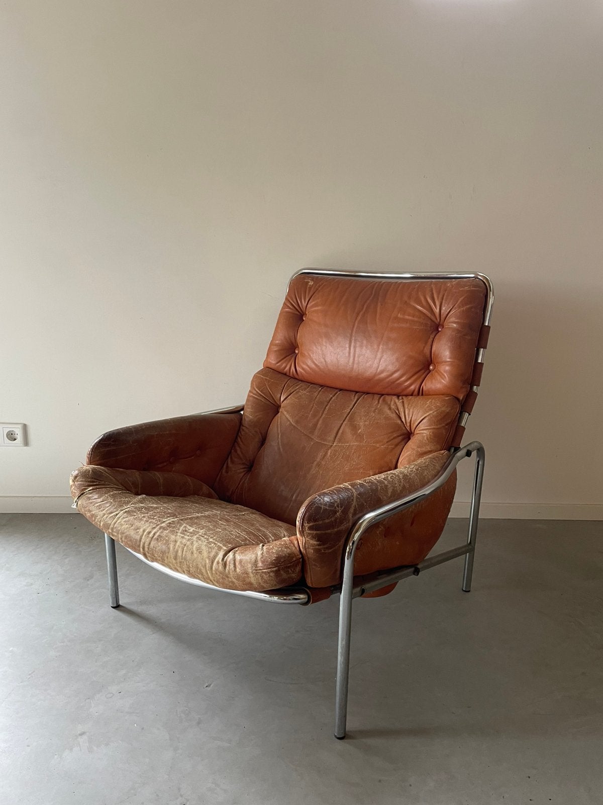 Martin Visser / Spectrum fauteuil Nagoya | Dutch Design, Ophalen, Gebruikt, 50 tot 75 cm, Leer