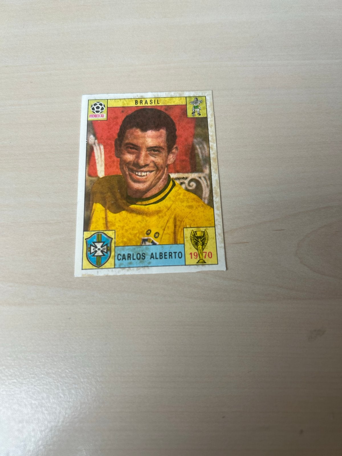 Carlos Alberto Panini Mexico 70 Voetbalsticker, Ophalen of Verzenden, Gebruikt, Buitenlandse clubs, Poster, Plaatje of Sticker