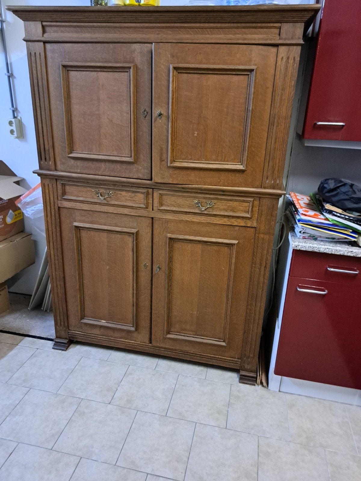Eiken kast, Ophalen of Verzenden, Gebruikt, 170 cm of meer