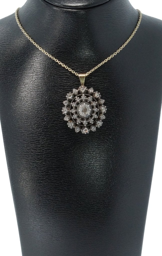 Diamanten exclusieve 14k gouden antieke ketting hanger dame