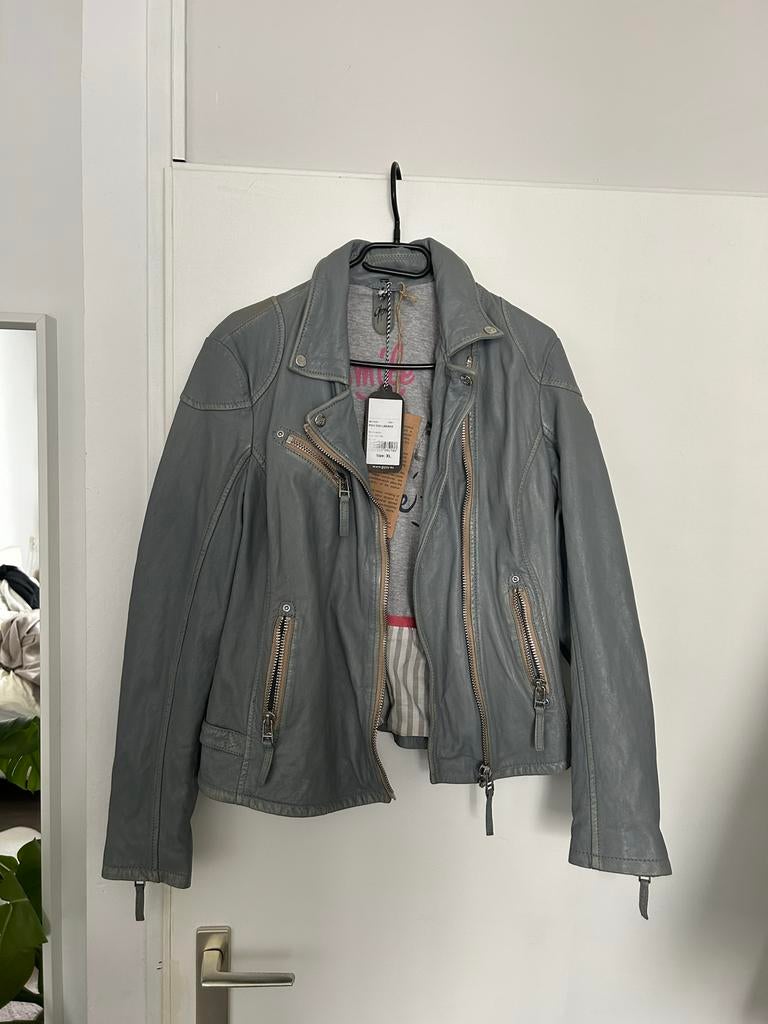 Gipsy ice blauwe leren bikerjack - Maat XL, Ophalen of Verzenden, Nieuw, Maat 46/48 (XL) of groter, Blauw