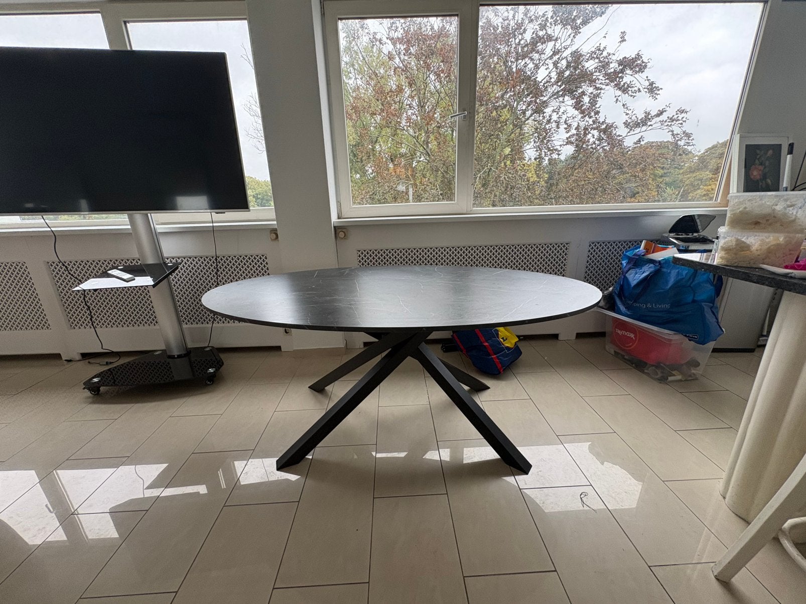 Eettafel grijs IKEA, Ophalen, Gebruikt, 100 tot 150 cm, 200 cm of meer