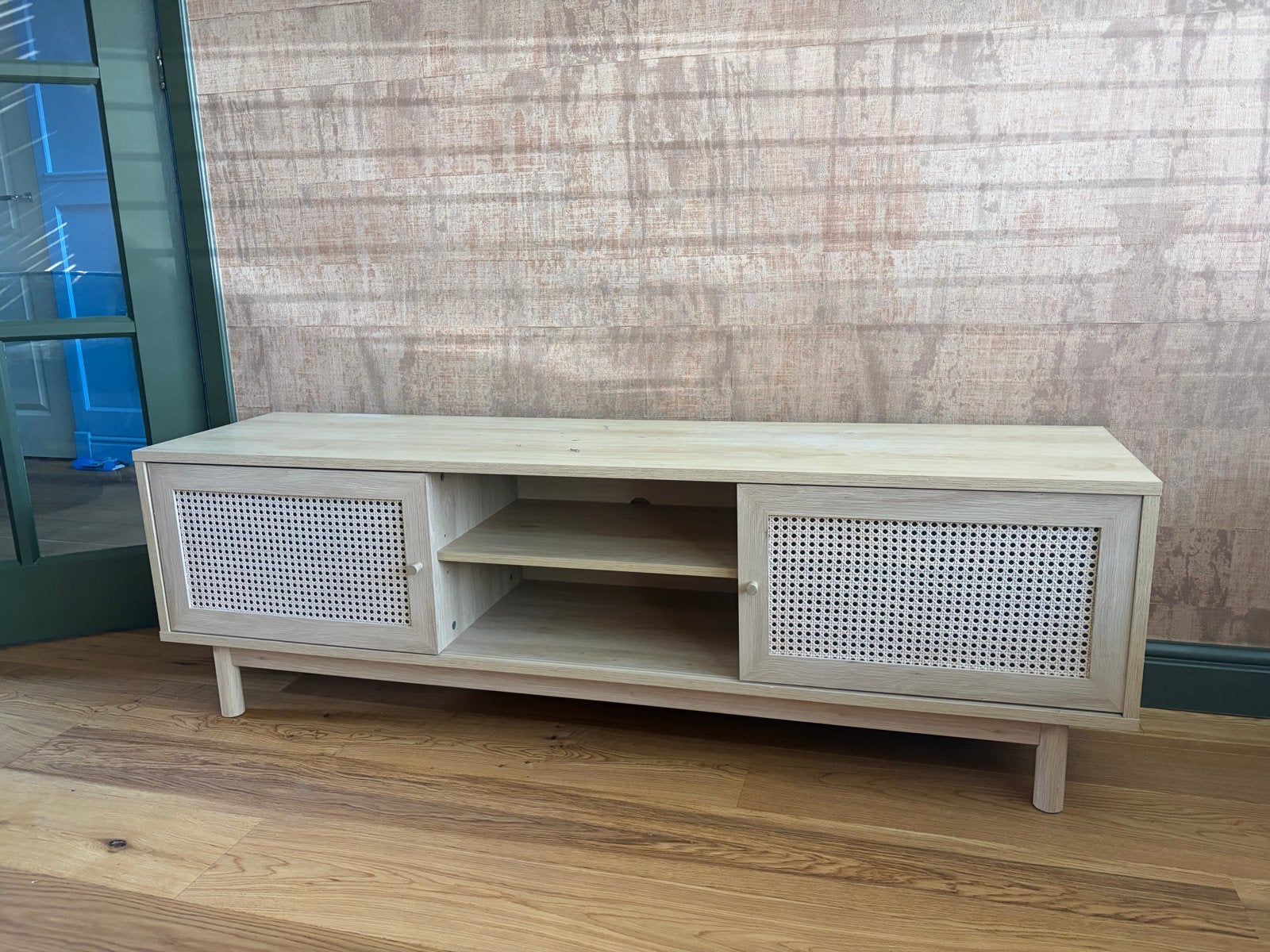 Jysk Halmstad 2 TV-meubel - 160x40x50 cm, Ophalen, 150 tot 200 cm, Zo goed als nieuw, Minder dan 100 cm