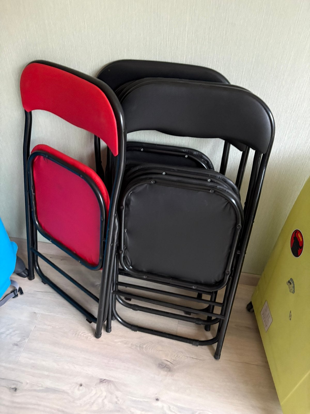5 klapstoelen, Huis en Inrichting, Stoelen, Ophalen, Gebruikt, Zwart, Vijf, Zes of meer stoelen