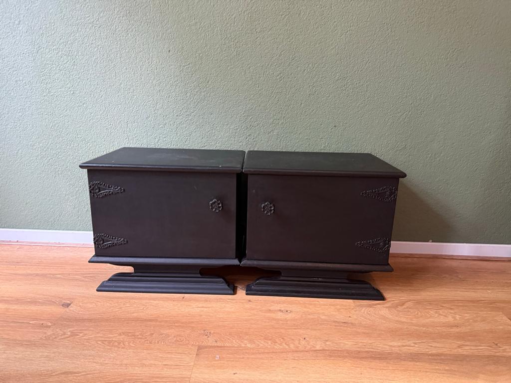 Set van 2 zwarte nachtkastjes, Ophalen