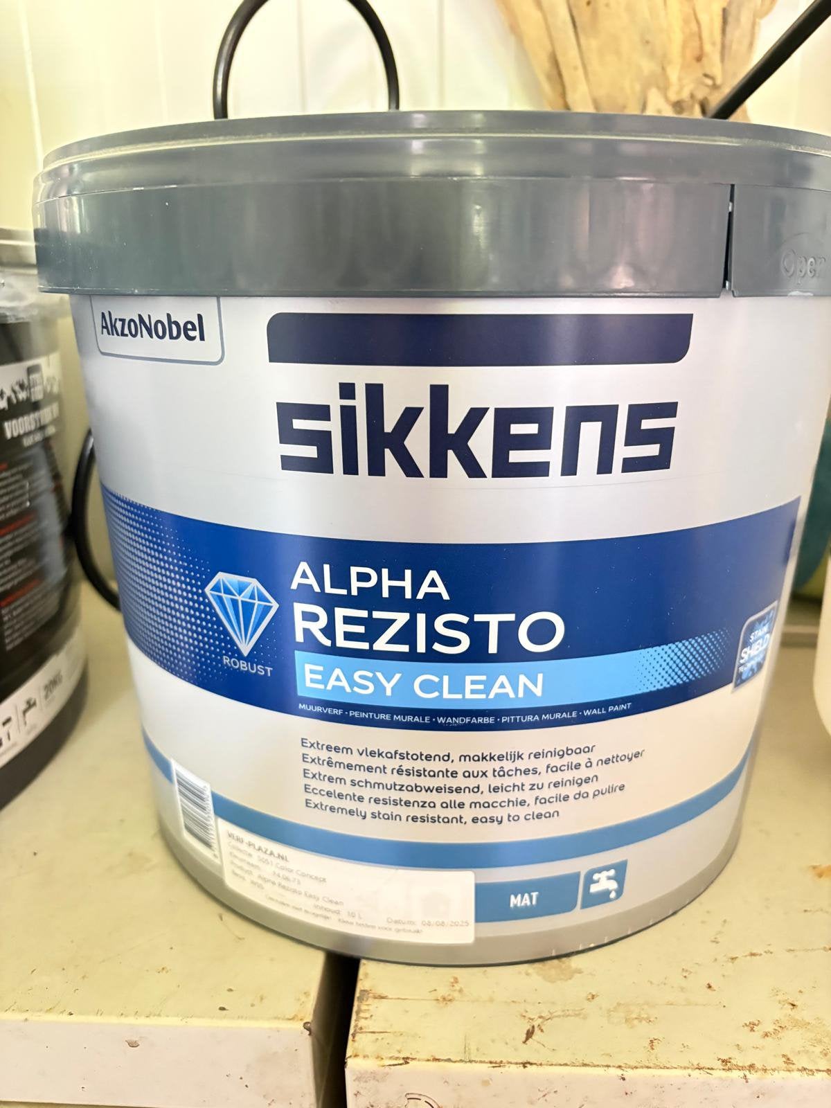 Sikkens alpha rezisto easyclean taupe beige, Ophalen, 5 tot 10 liter, Beige, Nieuw