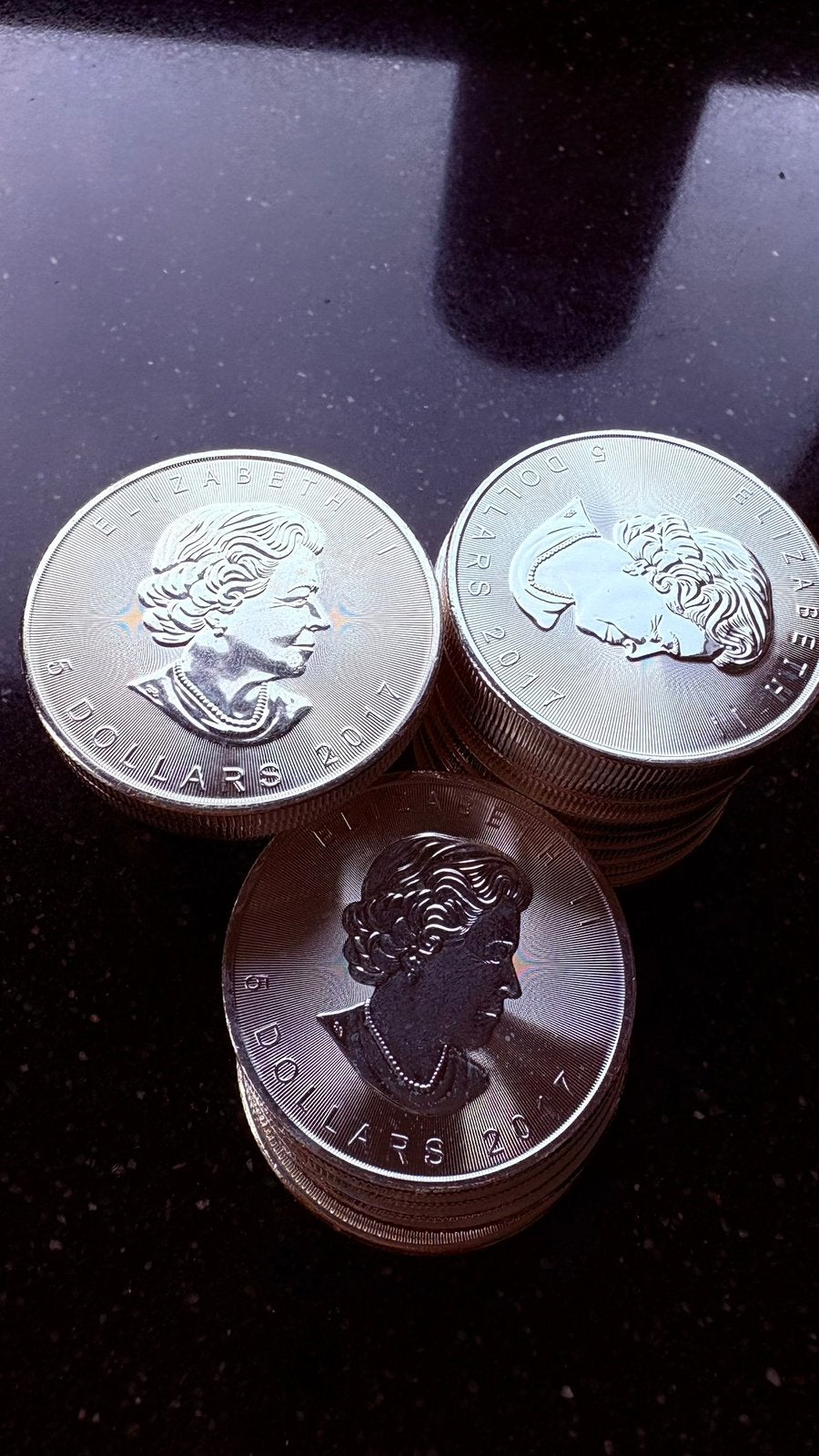 Tube met 25 x 1 ounce maple leaf 2017 999 zilver, Postzegels en Munten, Edelmetalen en Baren, Ophalen of Verzenden, Zilver