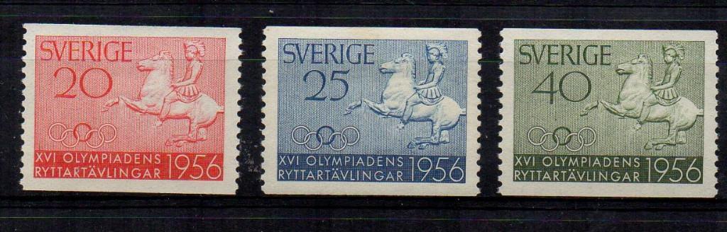 Zweden Jaar 1956. Facit 478-480. Ryttarolympiaden., Ophalen of Verzenden, Zweden, Postfris