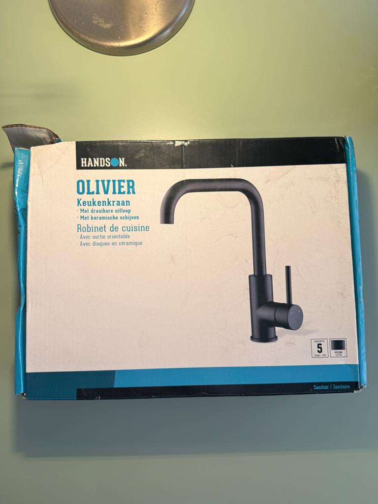 Zwarte Keukenkraan Olivier - Nieuw in doos, Handson, Ophalen of Verzenden, Kraan, Hanson