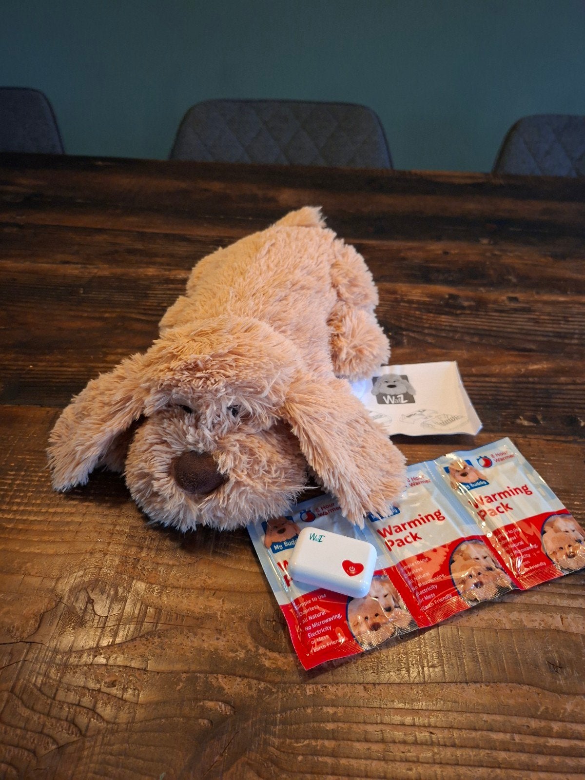 Watz Heartbeat Knuffel Hond met Warming Packs, Met geluid, Zo goed als nieuw, Bruin, Hond
