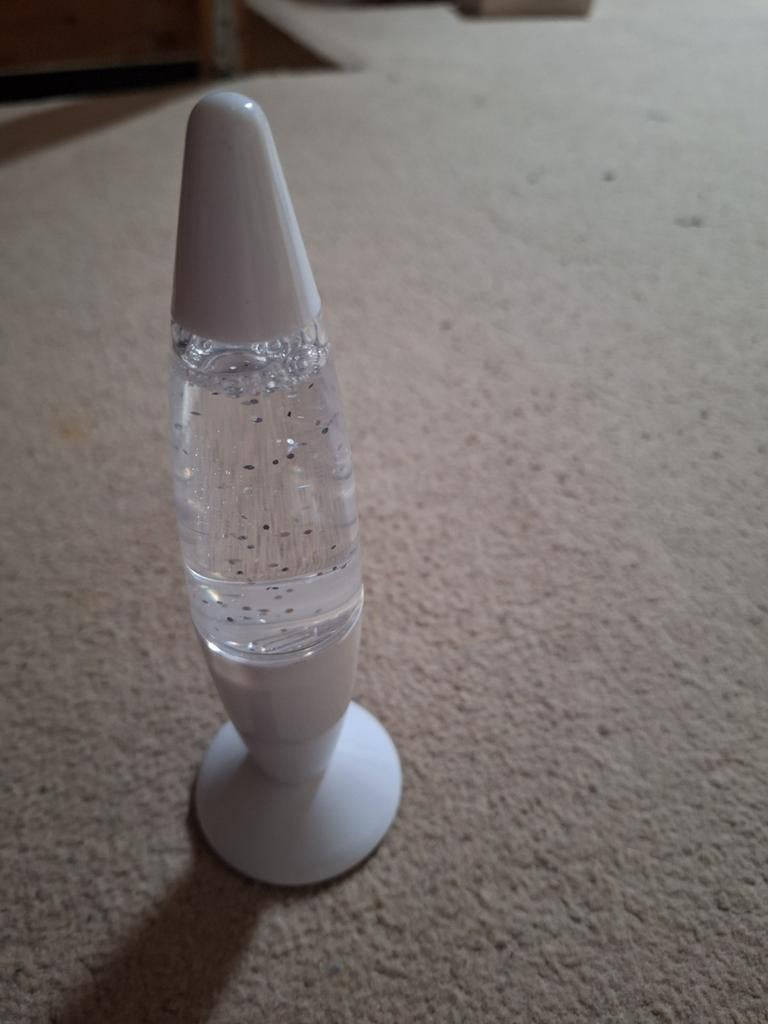 Mini glitter lavalamp - Wit, Huis en Inrichting, Lampen | Overige, Ophalen of Verzenden, Zo goed als nieuw, Modern, Speels