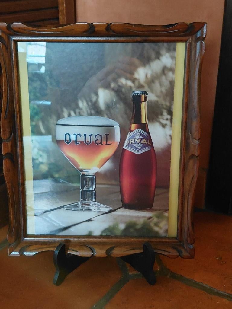 Mooi publiciteitsbord – reclamebord Orval bier in karton, Verzamelen, Ophalen of Verzenden, Zo goed als nieuw, Reclamebord