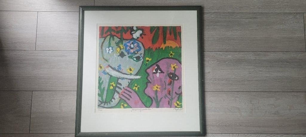 Hans Truijen - touching paradise - 3/150, Antiek en Kunst, Kunst | Litho's en Zeefdrukken, Abstract, Ophalen of Verzenden, Zeefdruk