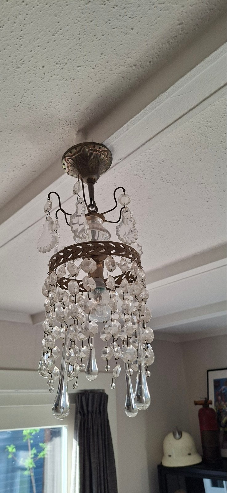 kroonluchter/ brocante lamp, Huis en Inrichting, Lampen | Kroonluchters, Ophalen