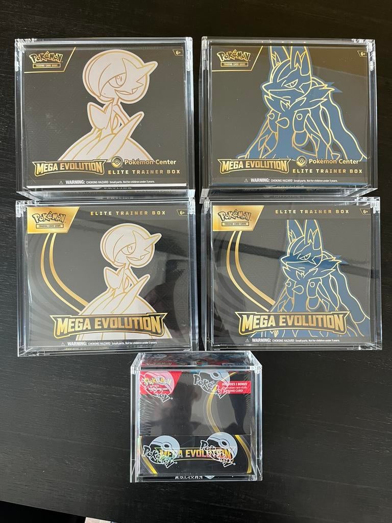 Phantasmal Flames en Mega Evolutions 5x ETB en Enhanced Mint, Ophalen of Verzenden, Nieuw, Boosterbox