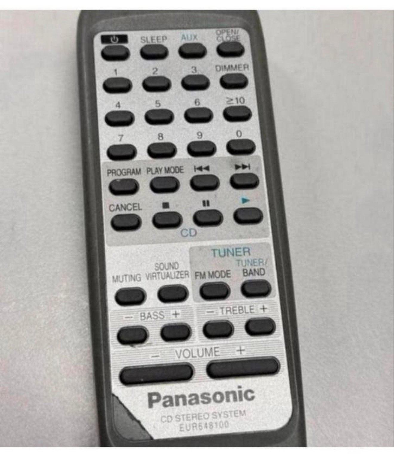 Originele Afstandsbediening Panasonic EUR648100 CD Stereo, Mediaspeler, Ophalen of Verzenden, Zo goed als nieuw, Origineel