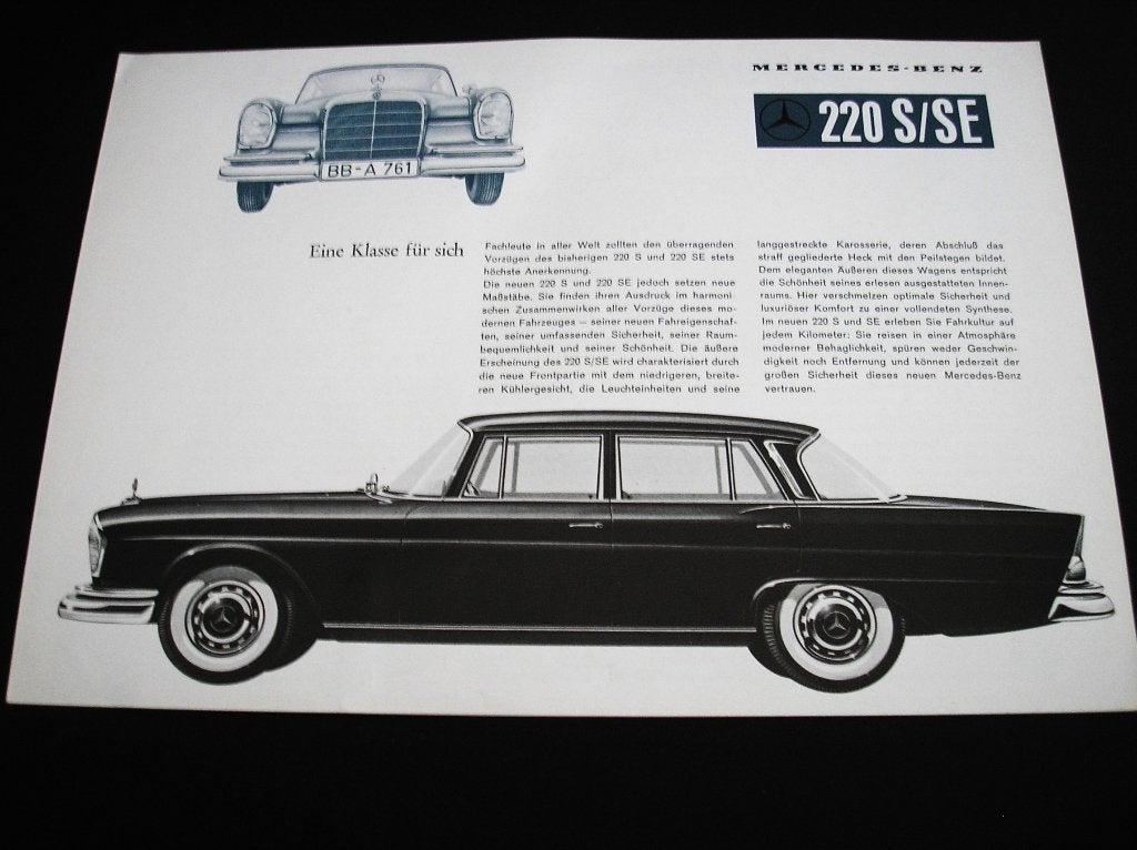 Mercedes-Benz 220 S/SE Heckflosse, W111, juli 1959, Ophalen of Verzenden, Gelezen, Mercedes