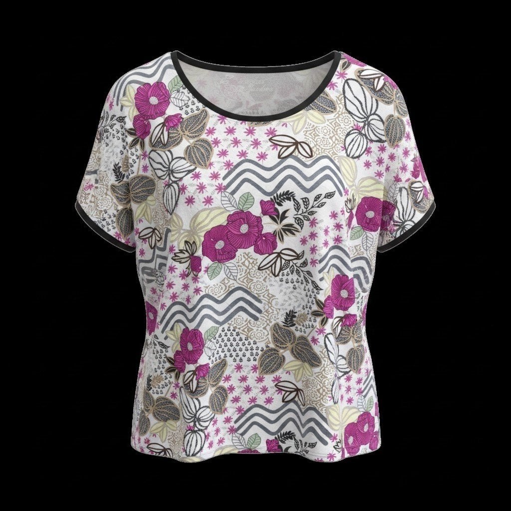 Canda shirt met kleurrijke bloemenprint  maat 44, Ophalen of Verzenden, Zo goed als nieuw, Maat 42/44 (L), Zwart